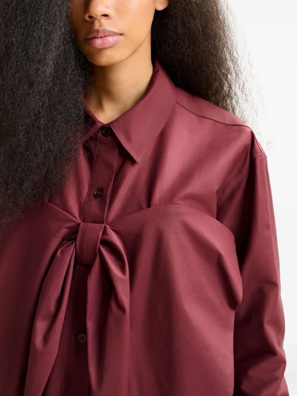 Essentiel Antwerp Ibow bow-detail shirt Rood