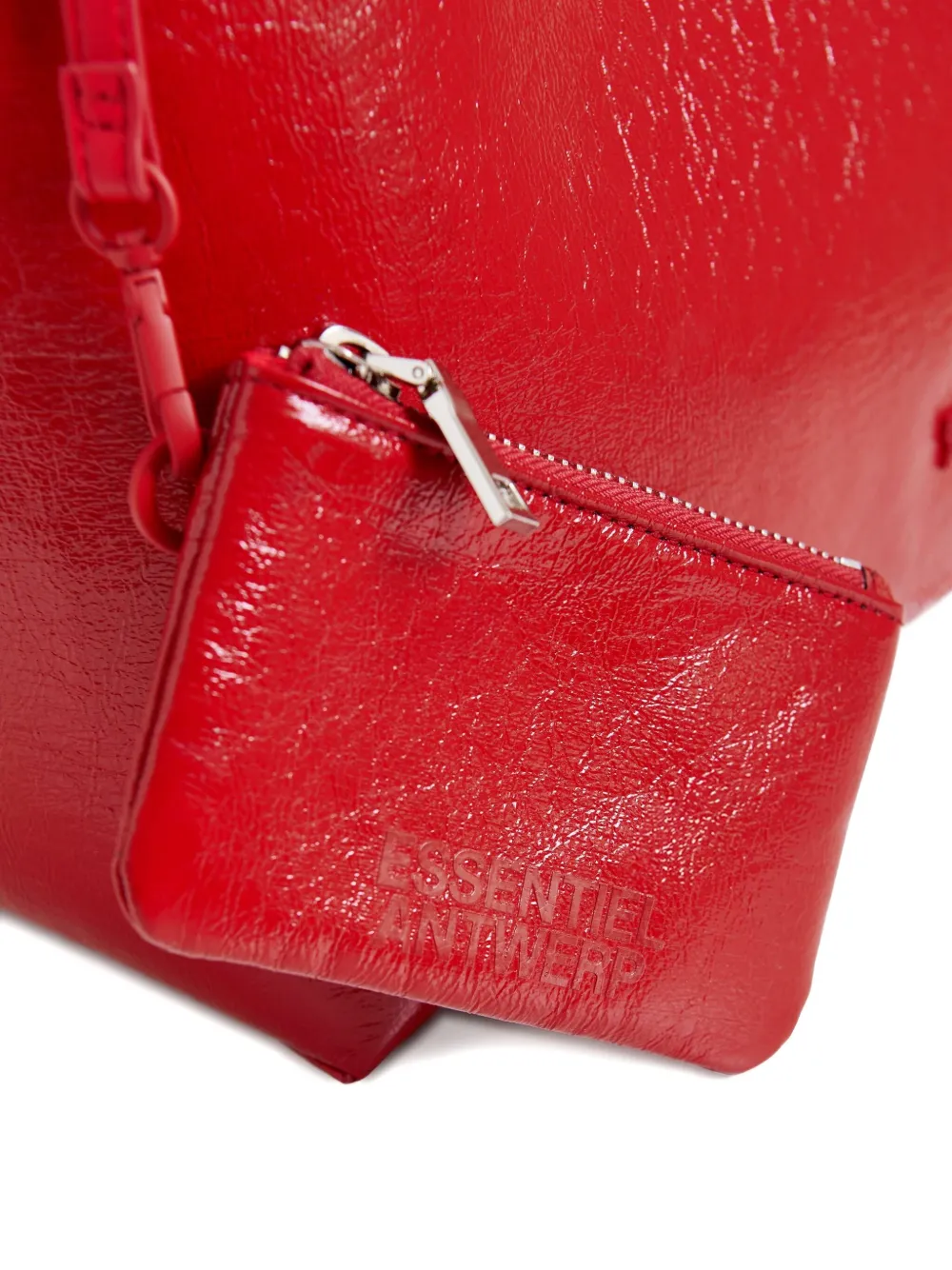 Essentiel Antwerp large logo-plaque tote bag Rood