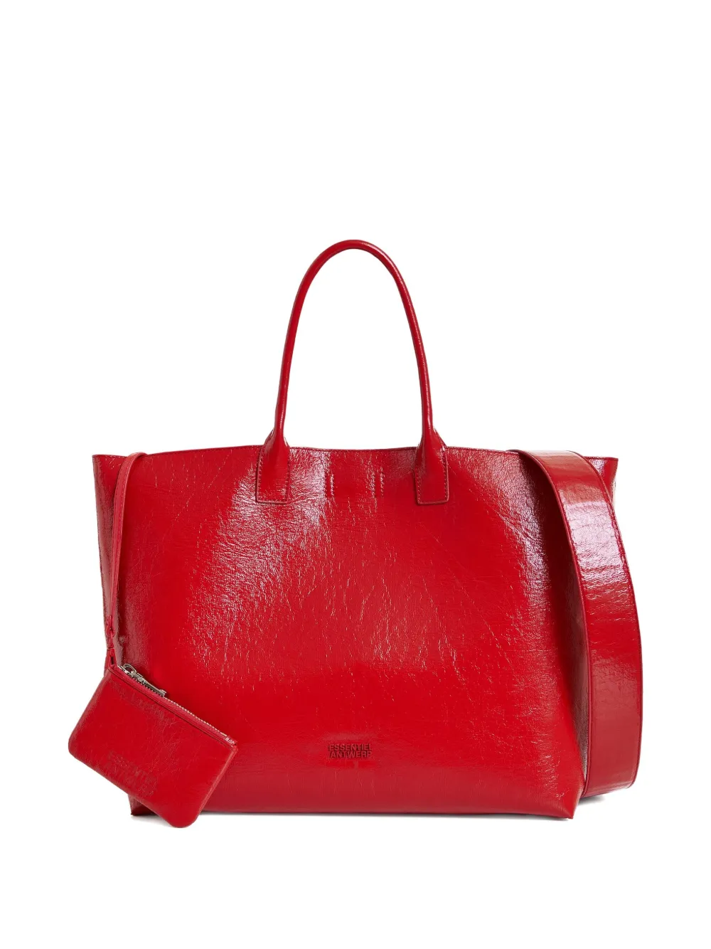 Essentiel Antwerp large logo-plaque tote bag Rood