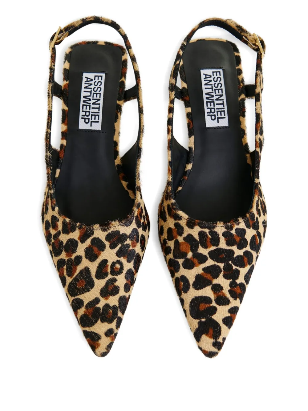 Essentiel Antwerp 45 mm slingback pumps met luipaardprint Bruin
