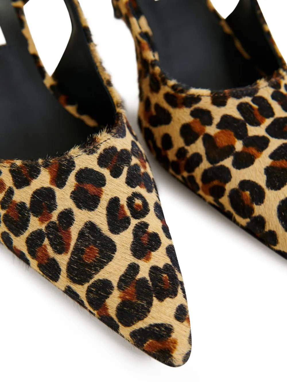 Essentiel Antwerp 45 mm slingback pumps met luipaardprint Bruin