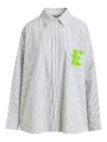 Essentiel Antwerp striped embroidered pocket shirt - Grey