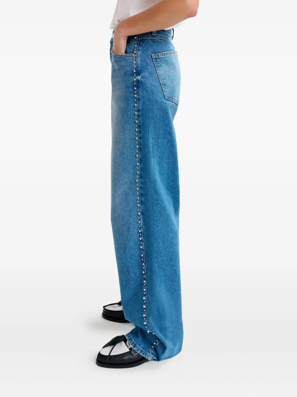 Essentiel Antwerp crystal-embellished jeans Blauw