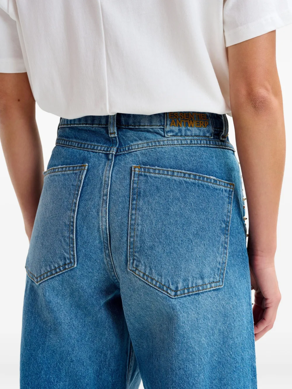 Essentiel Antwerp crystal-embellished jeans Blauw