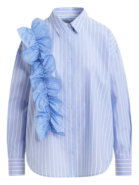 Essentiel Antwerp Ibody ruffle-detail striped shirt