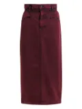 Essentiel Antwerp elasticated-waistband denim midi straight skirt - Red