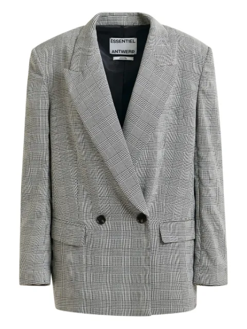 Essentiel Antwerp plaid double-breasted blazer