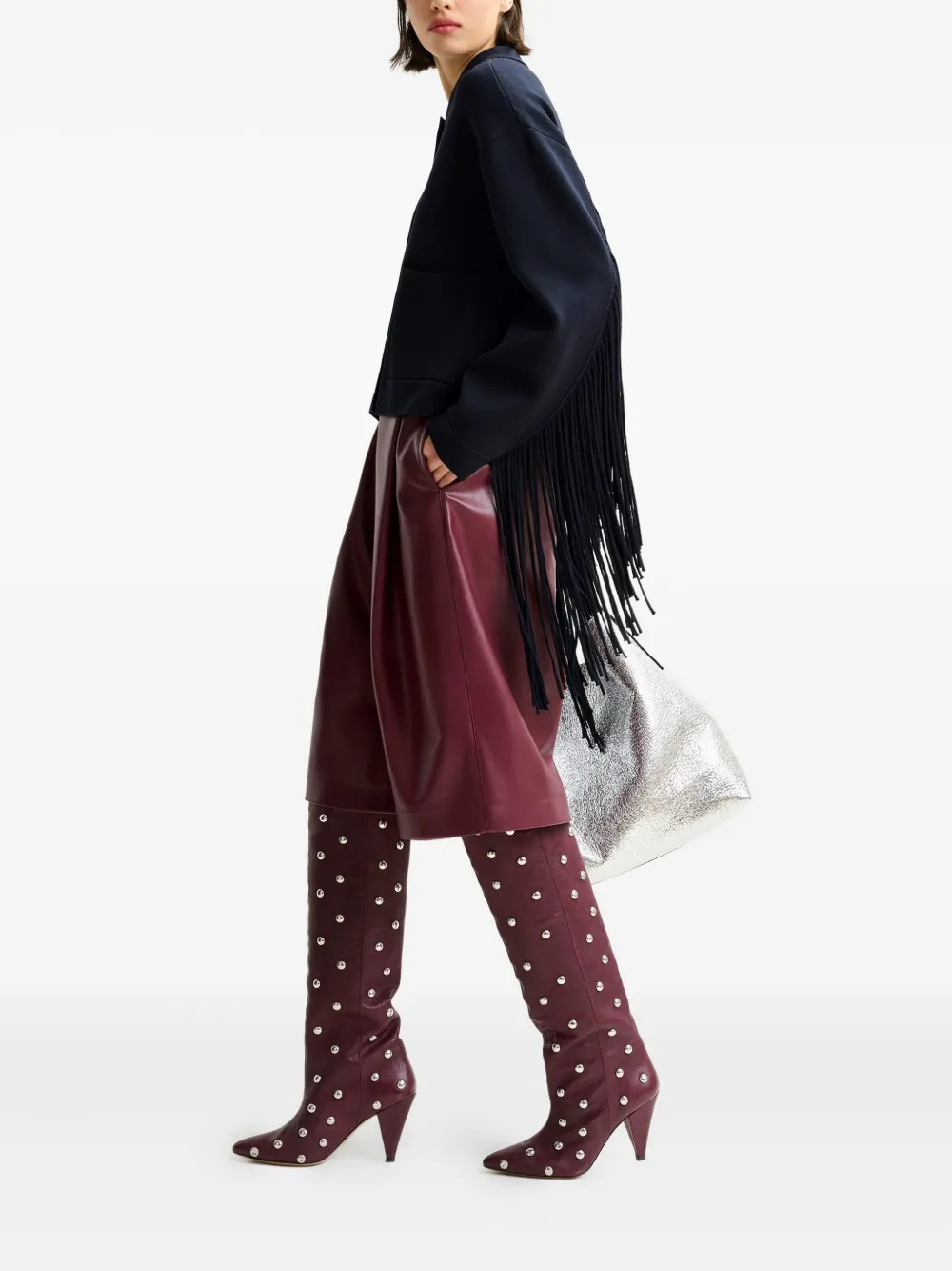 Essentiel Antwerp Istern fringe cardigan Blauw