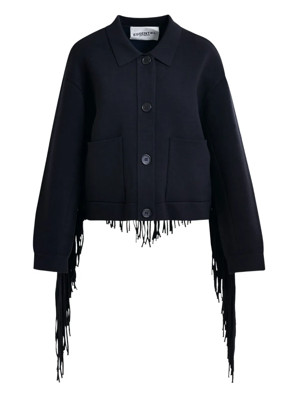 Essentiel Antwerp Istern fringe cardigan Blauw