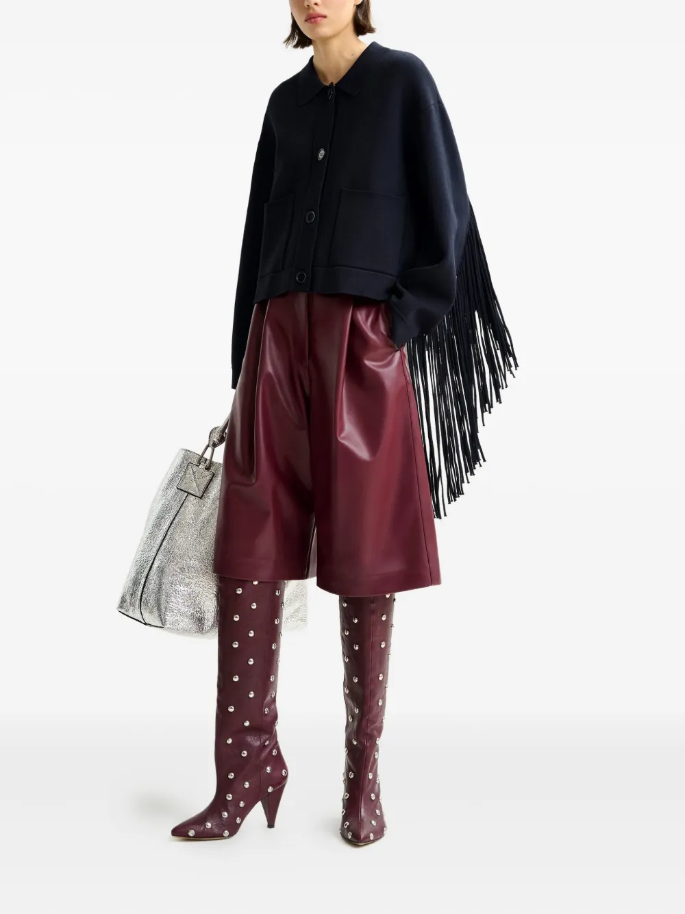 Essentiel Antwerp Istern fringe cardigan Blauw