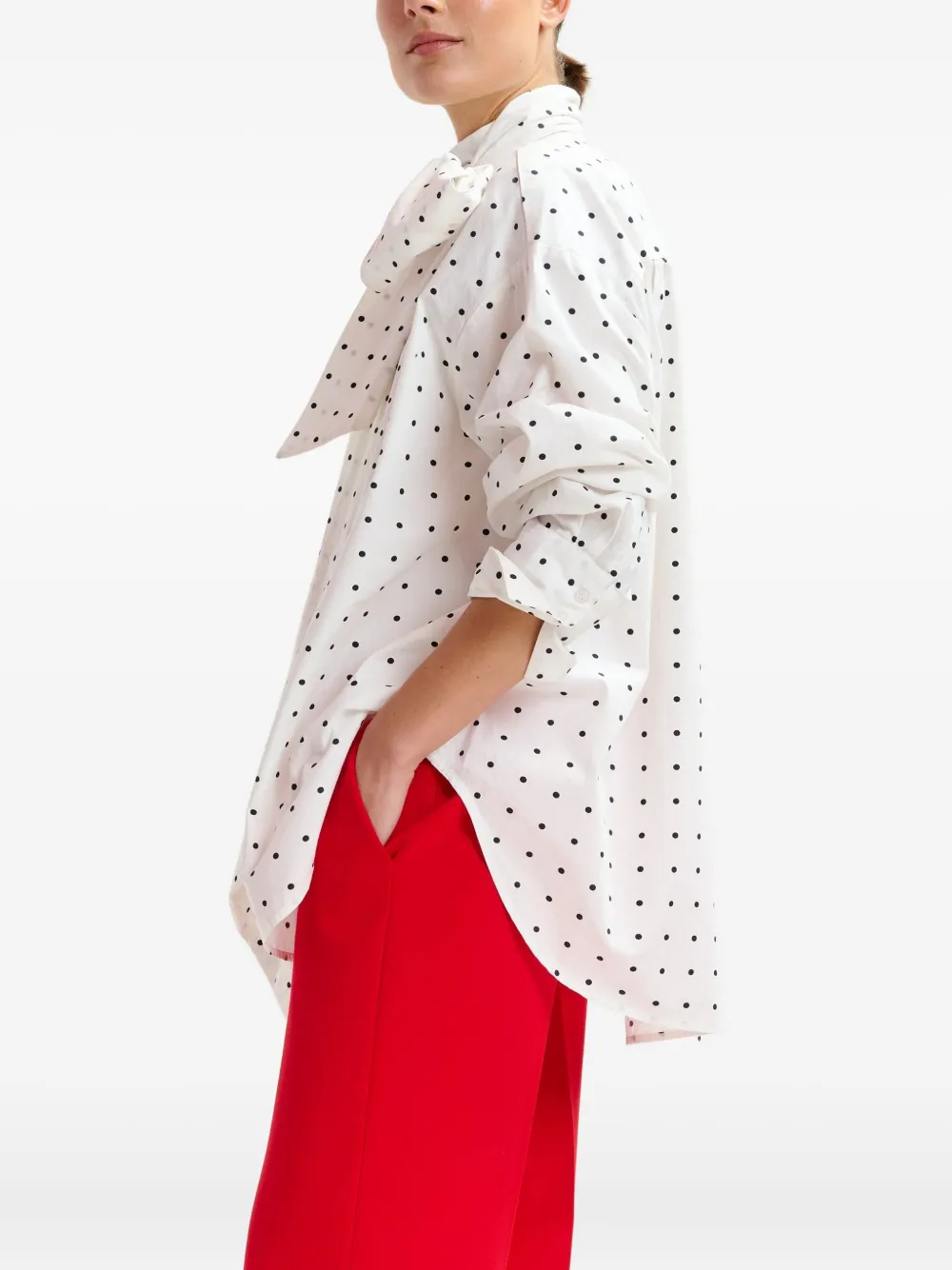 Essentiel Antwerp Imoverit tie-neck shirt Wit