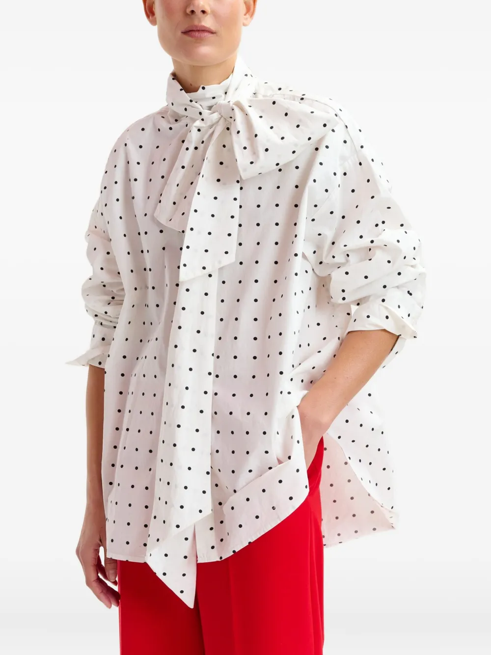 Essentiel Antwerp Imoverit tie-neck shirt Wit