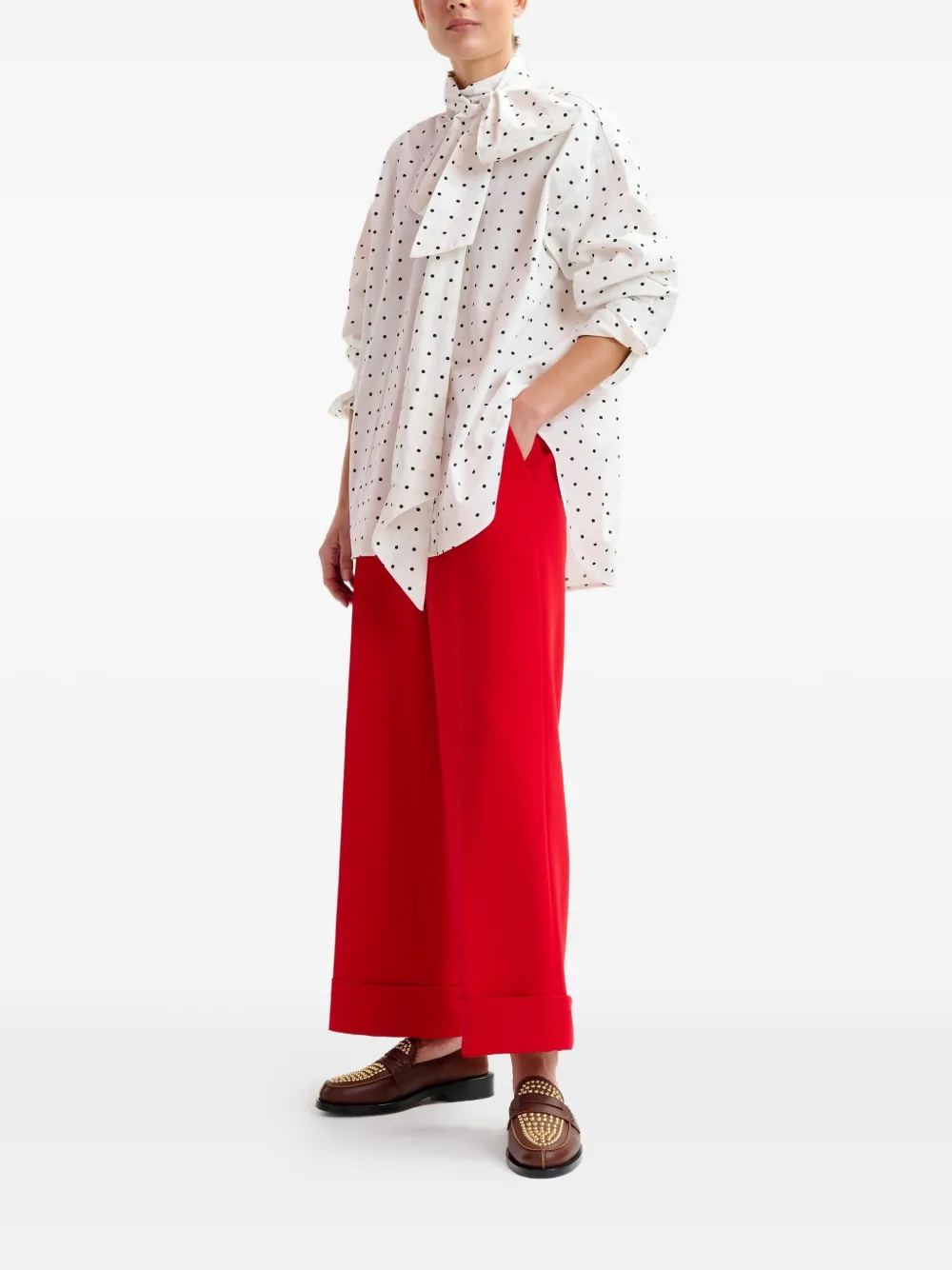 Essentiel Antwerp Imoverit tie-neck shirt Wit