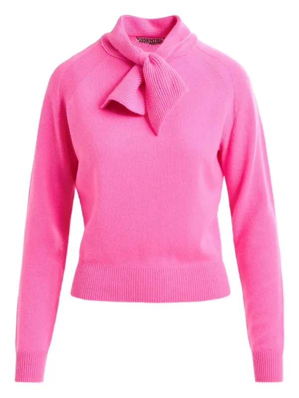 Essentiel Antwerp pussy-bow Cashmere Sweater Pink