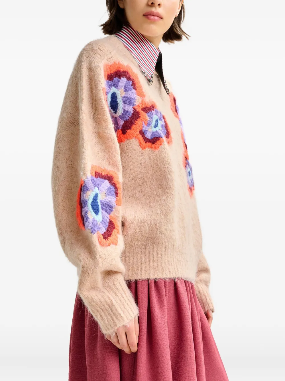 Essentiel Antwerp Impossible1 Embroidered Sweater In Multi