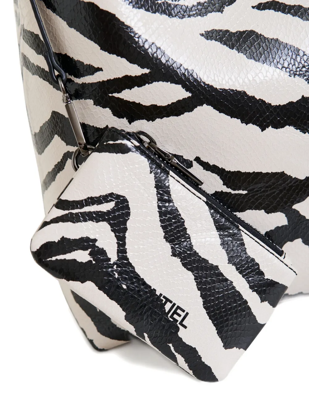 Essentiel Antwerp large zebra-print tote bag Zwart