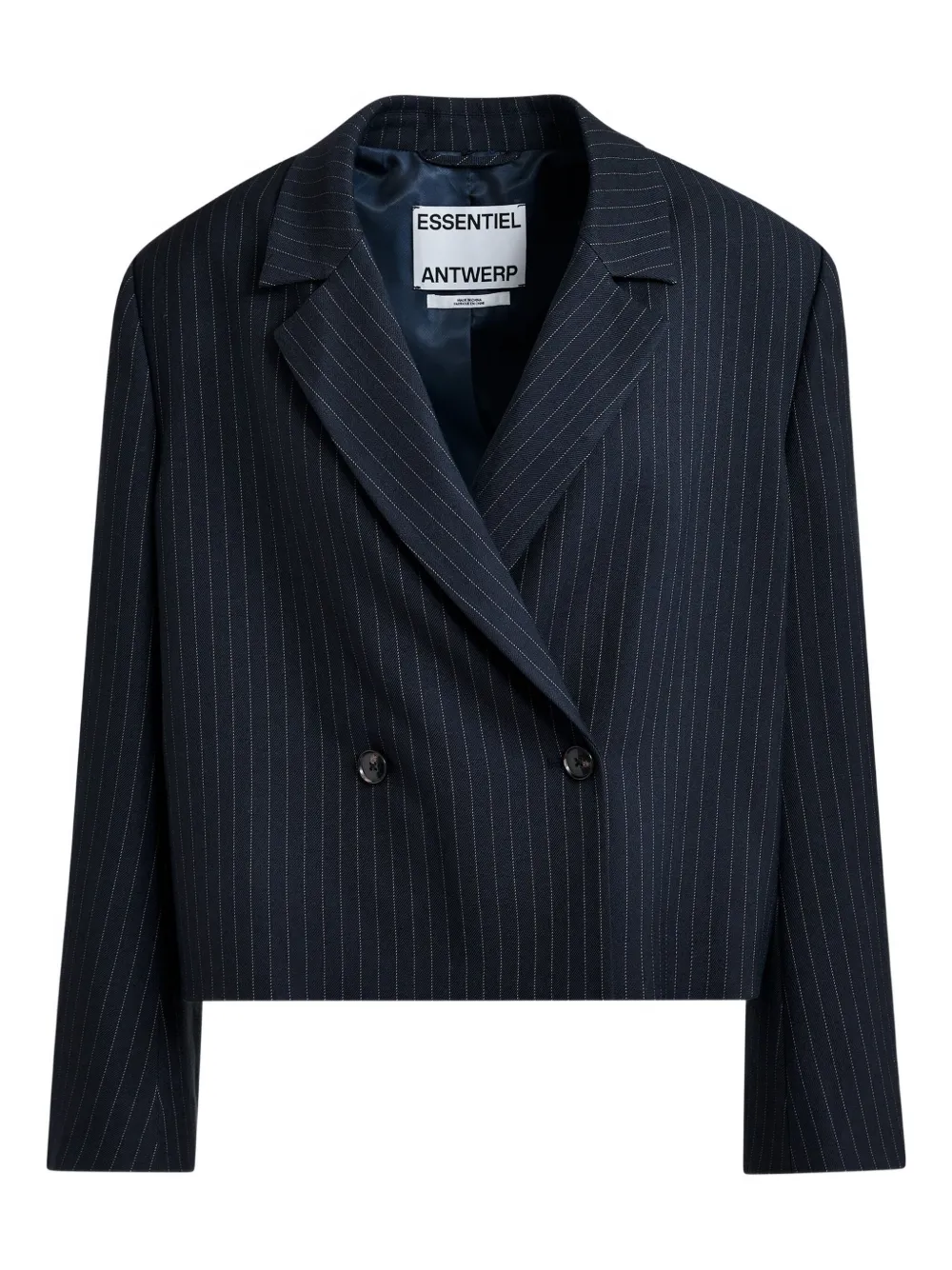 Essentiel Antwerp pinstripe double-breasted blazer Blauw