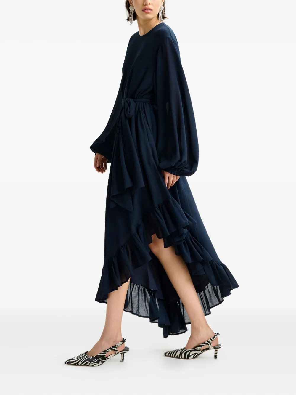 Essentiel Antwerp ruffle asymmetrical dress Blauw
