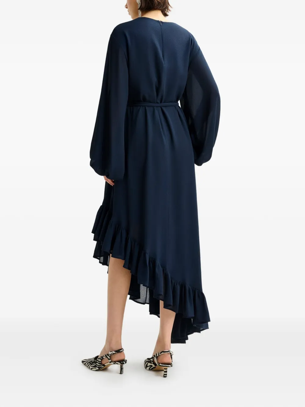 Essentiel Antwerp ruffle asymmetrical dress Blauw