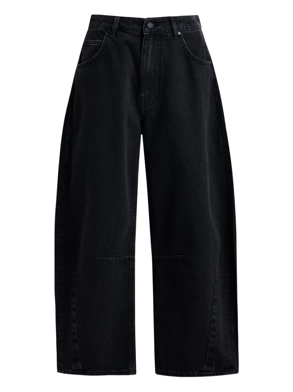 Essentiel Antwerp twisted-seam cotton barrel-leg jeans Zwart