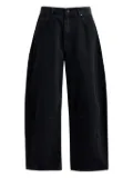 Essentiel Antwerp twisted-seam cotton barrel-leg jeans - Black