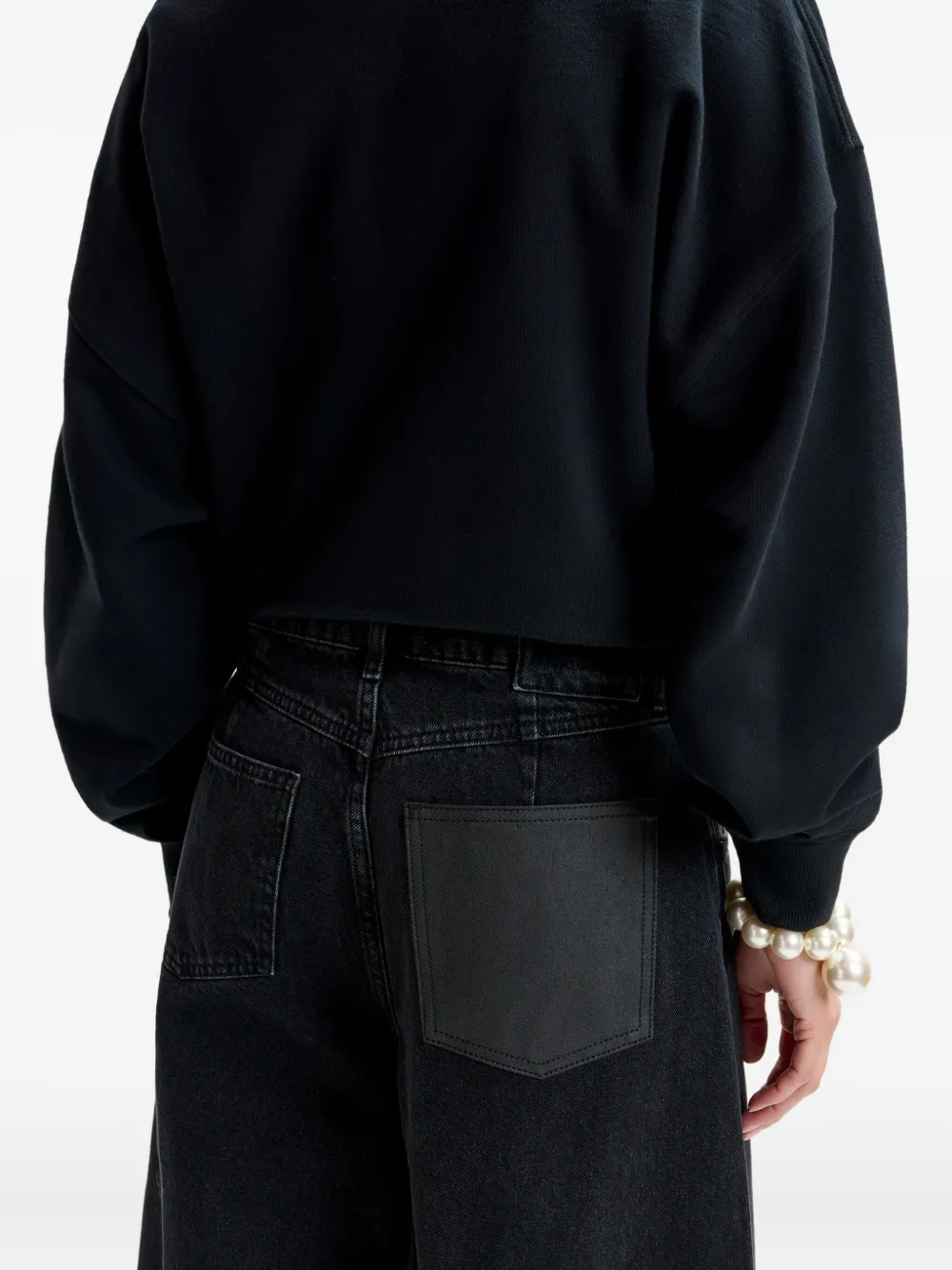 Essentiel Antwerp twisted-seam cotton barrel-leg jeans Zwart
