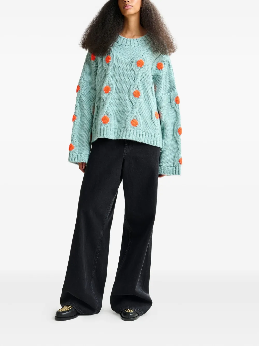 Essentiel Antwerp Ixel cable-knit sweater Blauw
