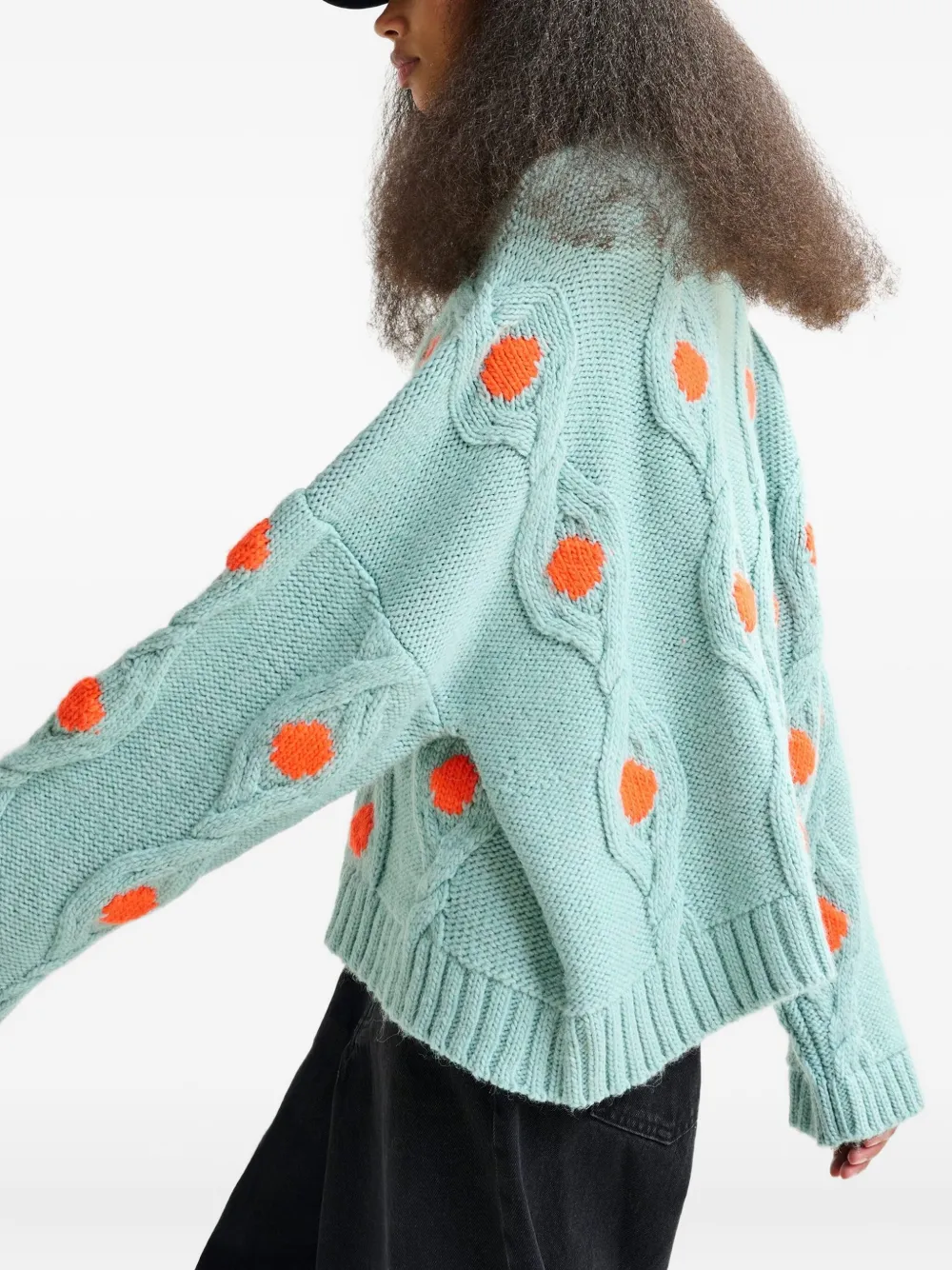 Essentiel Antwerp Ixel cable-knit sweater Blauw