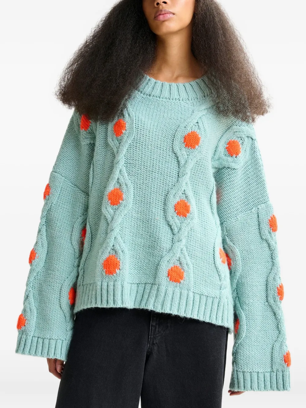 Essentiel Antwerp Ixel cable-knit sweater Blauw