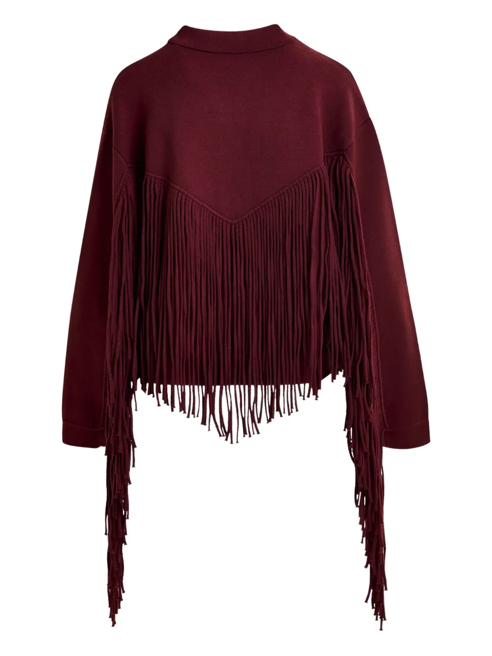 Essentiel Antwerp Istern fringe-detail cardigan Rood