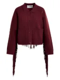 Essentiel Antwerp Istern fringe-detail cardigan - Red