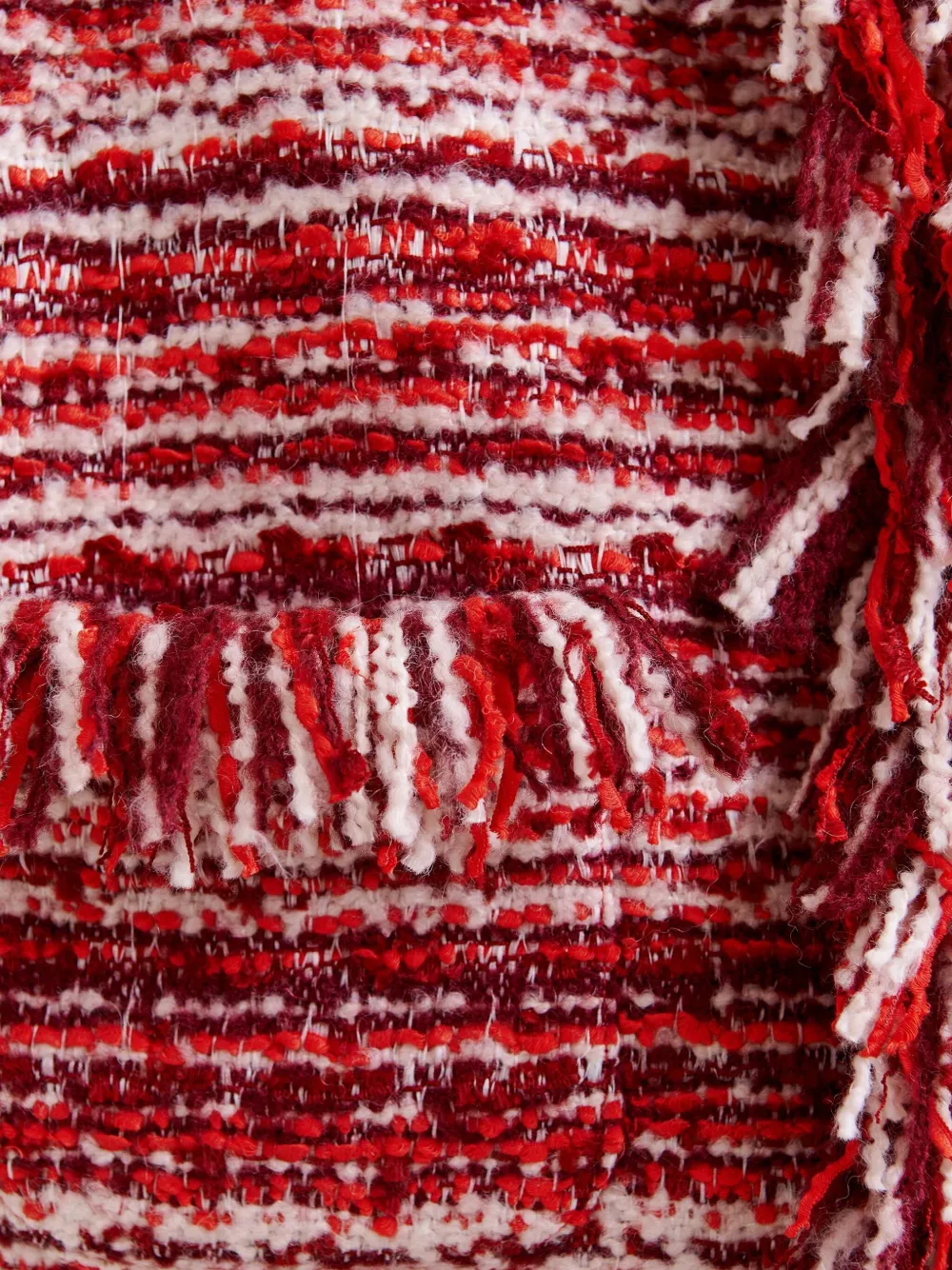 Essentiel Antwerp fringed wool-blend bouclé jacket Rood