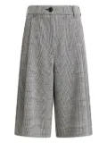 Essentiel Antwerp pleated checked knee-length shorts - Grey