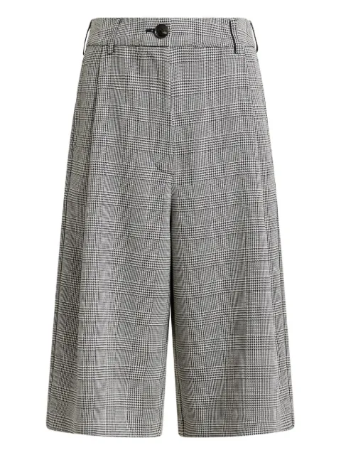 Essentiel Antwerp pleated checked knee-length shorts