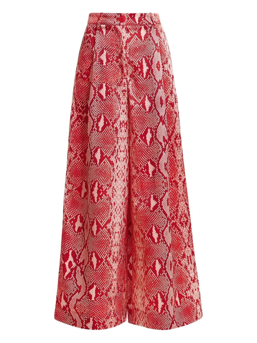pleated snakeskin-print trousers