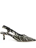 Essentiel Antwerp 45mm Itten zebra-print pumps - Black