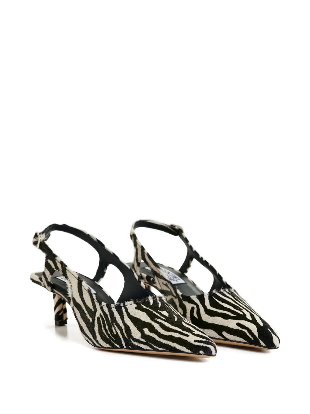 Essentiel Antwerp 45 mm Itten pumps met zebraprint Zwart