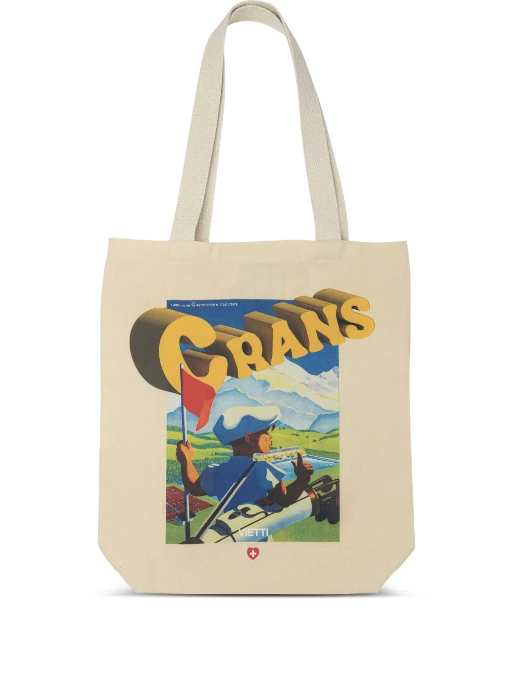 VIETTI MERCHANDISE Borsa tote con stampa grafica - Toni neutri
