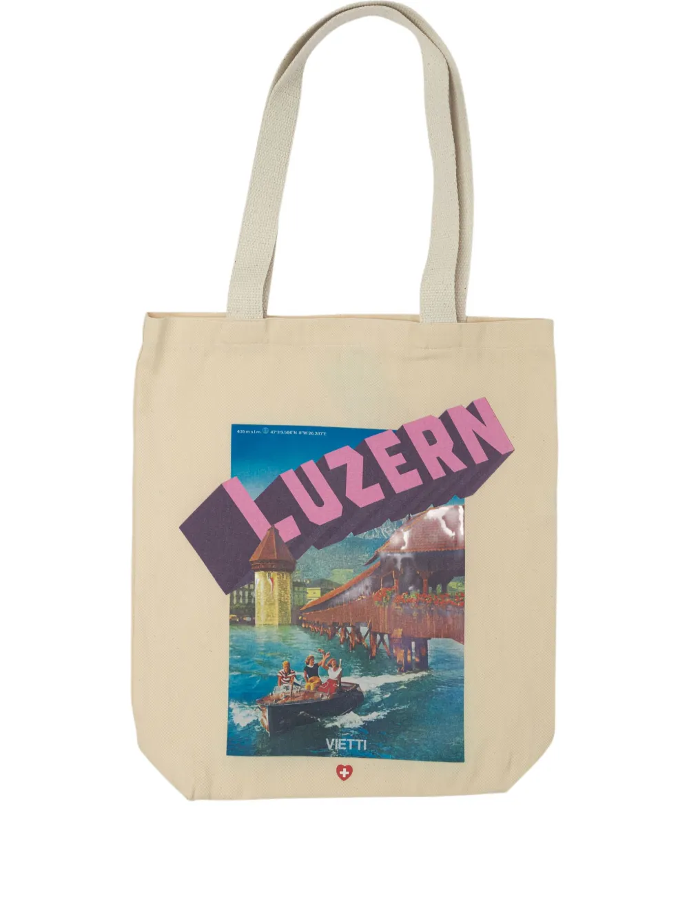 VIETTI MERCHANDISE Borsa tote con stampa grafica - Toni neutri