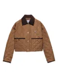 Prada quilted corduroy-collar jacket - Brown