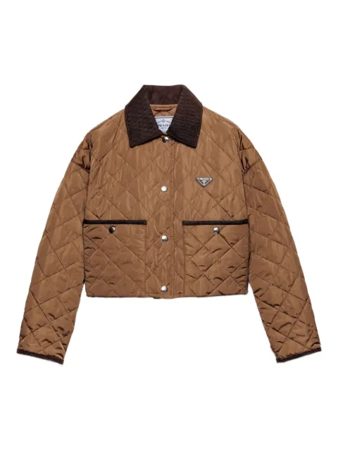 Prada quilted corduroy-collar jacket