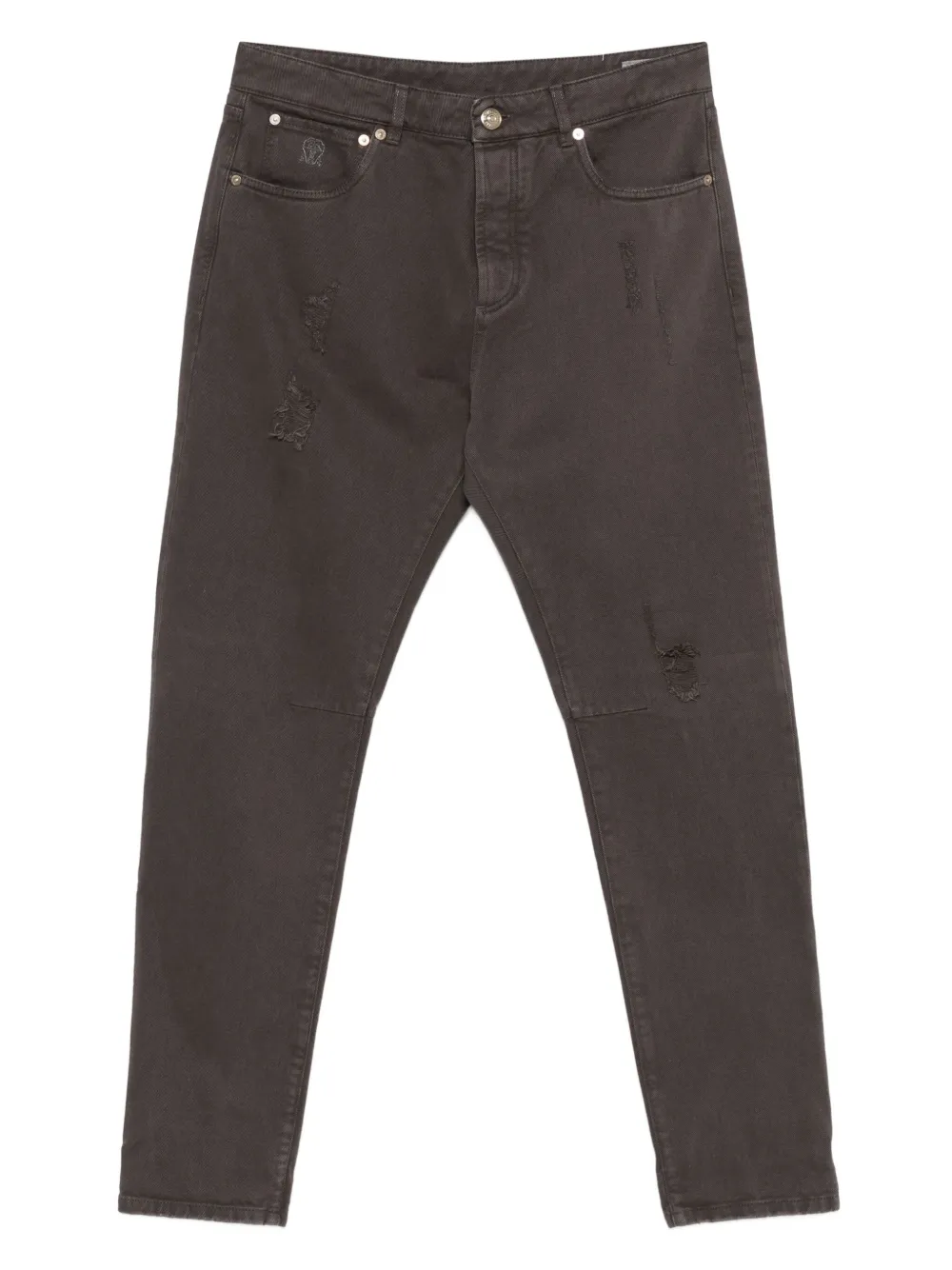 Brunello Cucinelli Jeans met gerafeld detail Bruin