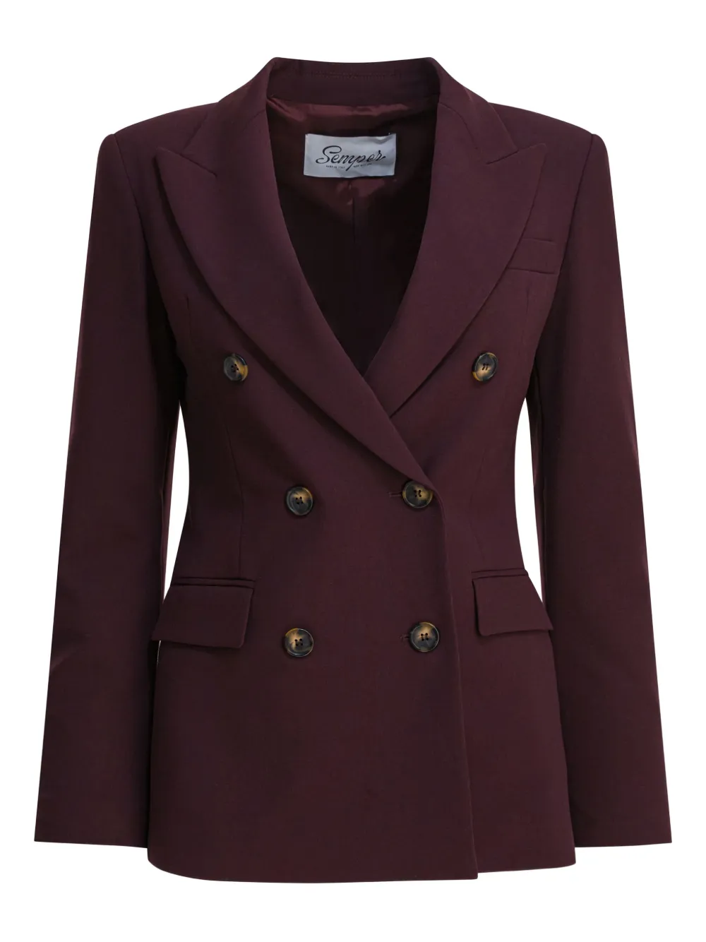 Semper Double-breasted Tortoiseshell-button Blazer In Purple