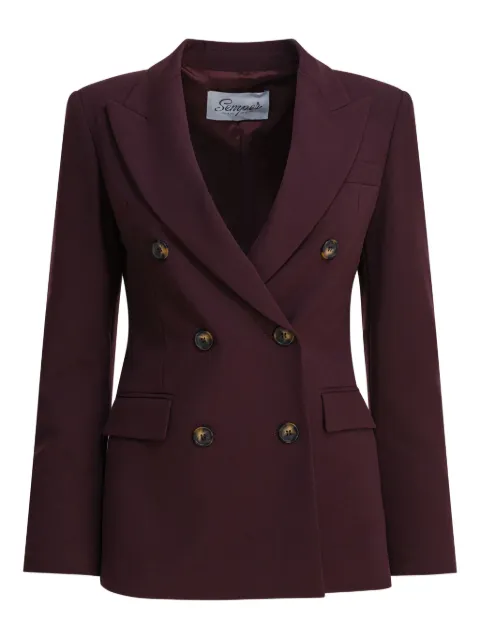 Semper double-breasted tortoiseshell-button blazer