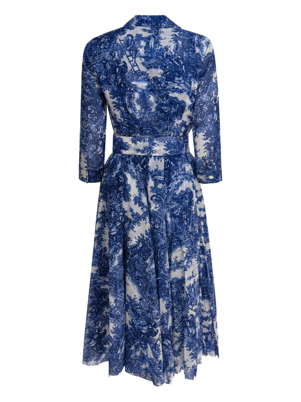 Samantha Sung Midi-jurk met print en ceintuur - Blauw