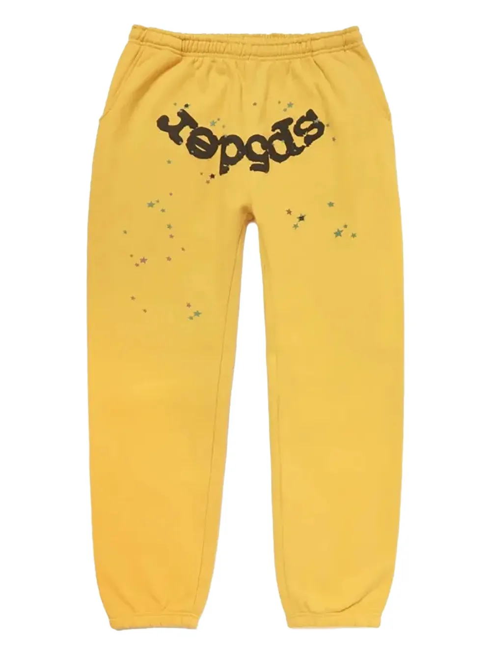 SP5DER web-print star-detail track pants Geel