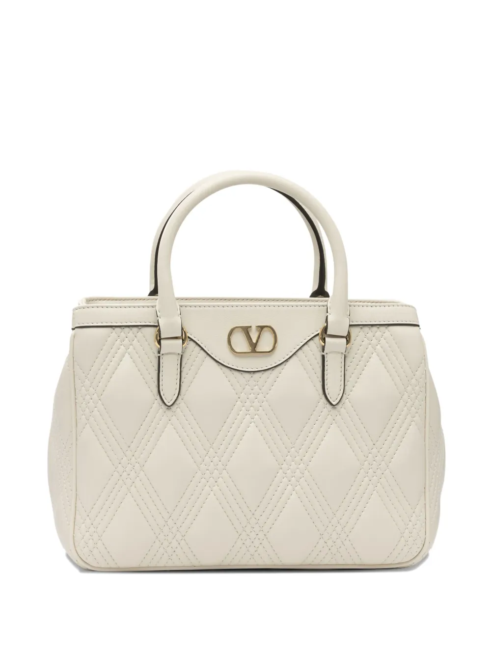 Valentino Garavani v-logo quilted shoulder bag Wit