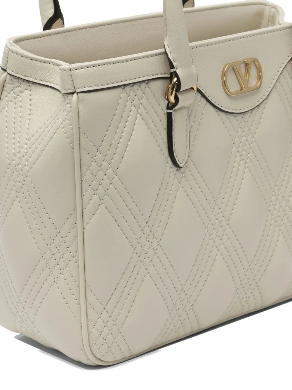 Valentino Garavani v-logo quilted shoulder bag Wit
