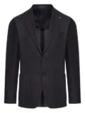 Tagliatore pique-weave single-breasted blazer - Black