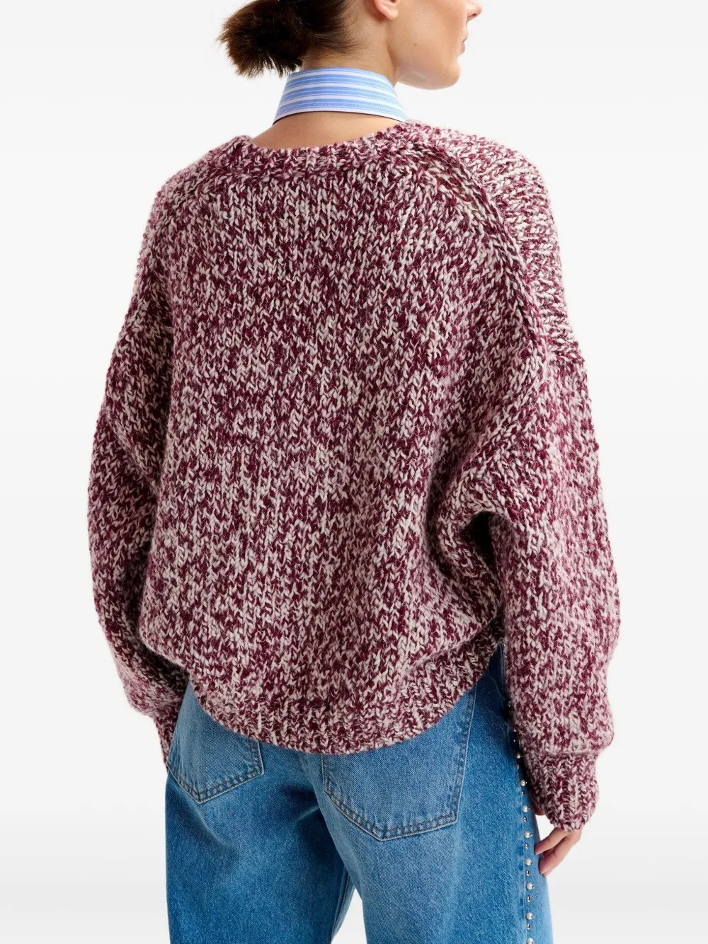 Essentiel Antwerp Izura ribbed-trim sweater Rood